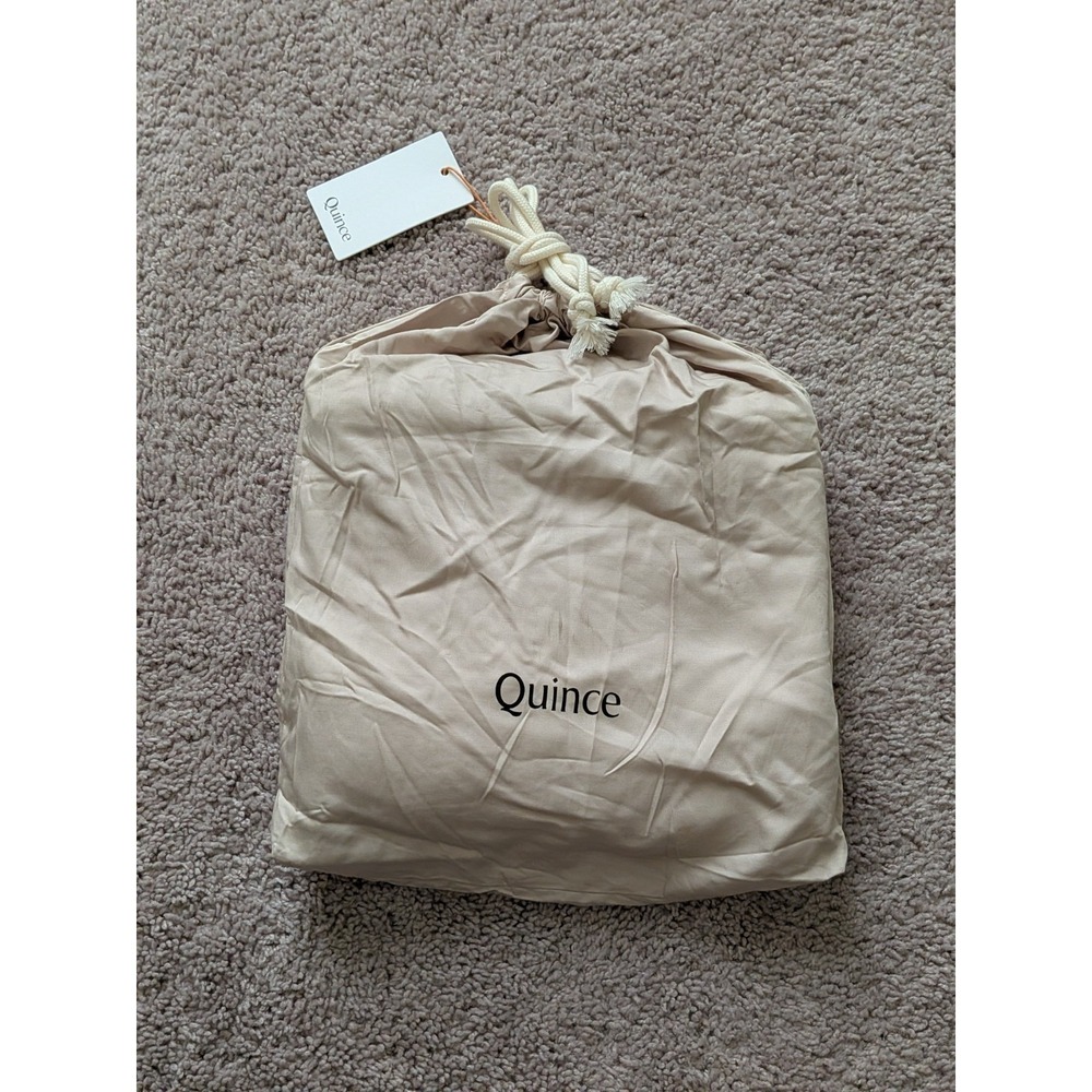 Quince Bamboo Fitted Sheet Set Sand Twin NWT Without Flat Sheet 1 Pillowcase